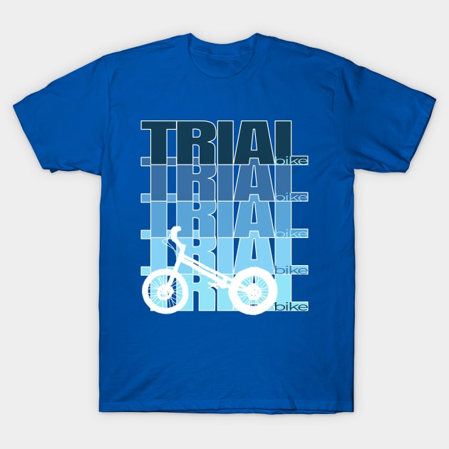 blue TRIAL Trialbike bike echo contour - cycling sports T-Shirt by ALLEBASIdesigns